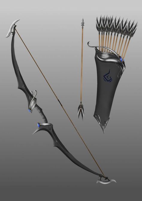 Dnd Bow And Arrow, Dnd Magic Bow, Longbow Fantasy, Fantasy Longbow, Fantasy Bow And Arrow, Bow And Arrow Art, Bow Fantasy, Fantasy Bow, Archer Characters