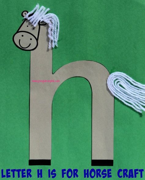 Letter A Craft, H Is For Horse, Letter H Crafts, Letter H Activities, Letter L Crafts, Shapes Flashcards, Preschool Fine Motor Activities, Letter Crafts, Kindergarten Letters