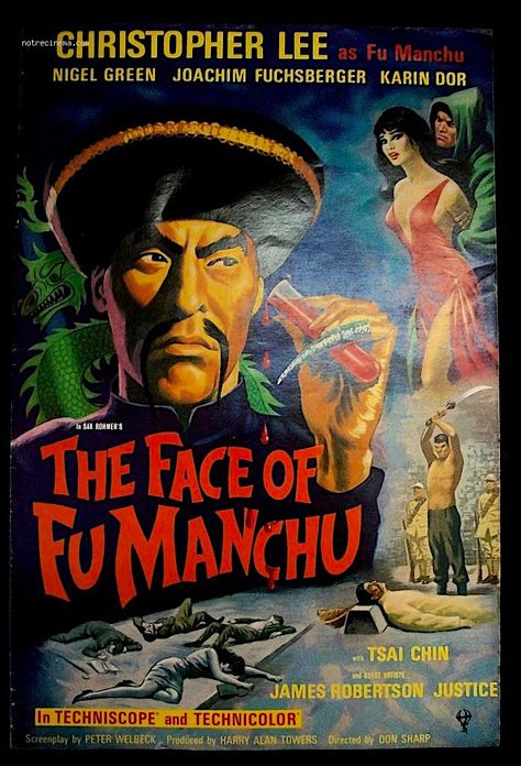 The Face of Fu Manchu (1965) Yellow Peril, Fu Manchu, Best Movie Posters, Classic Movie Posters, Horror Posters, Chinese Movies, Cult Movies, Movie Posters Vintage, Classic Horror