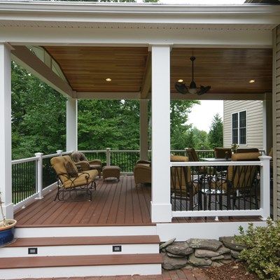 Covered Deck Designs, Deck Remodel, Covered Patio Design, Screened Porch Designs, Deck Pictures, Traditional Home Decor, Patio Deck Designs, Enclosed Patio, Covered Deck