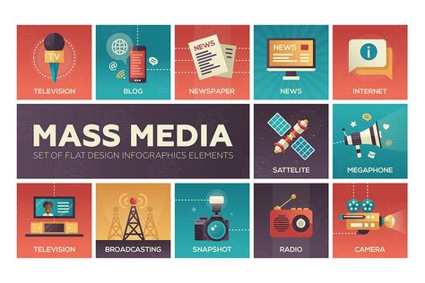 Mass Media Line Design Icons Set EPS Mass Media, Media Icon, Internet Radio, News Media, Digital Transformation, Media Design, Flat Design, Infographic Design, Line Design