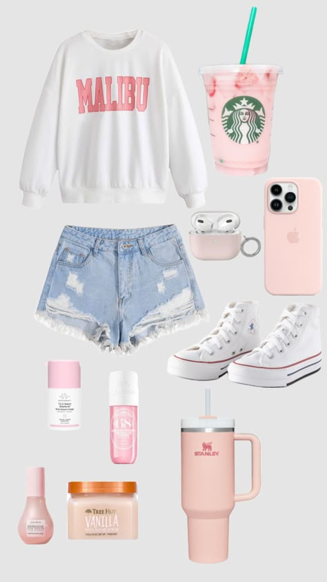 #pink#preppyaesthetic Cute Middle School Outfits, Preppy Outfits For School, Preppy Inspiration, Middle School Outfits, Preppy Fits, Pink Drink, Preppy Summer Outfits, Teen Outfits, Preppy Clothes