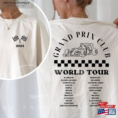 Grand Prix Club 2024 Formula One World Tour Unisex T-Shirt Racing F1 Apparel Sweatshirt Check more at https://mycustomily.com/product/grand-prix-club-2024-formula-one-world-tour-unisex-t-shirt-racing-f1-apparel-sweatshirt/ Iconic Album Covers, Shirt Designs For Men, T Shirt Printing, Quality T Shirts, Formula One, World Tour, First World, Grand Prix, T Shirt Design