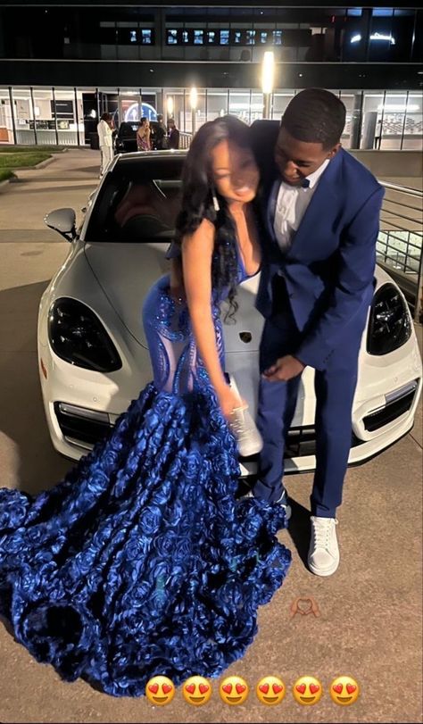 Yr 11 Prom Dresses, White And Royal Blue Tuxedo Prom, Royal Blue And Gold Prom Couple, Homecoming Color Ideas, Mat Gala Dresses, Navy Blue And Silver Prom Couple, Color Combos For Prom, Night Of A Thousand Lights Prom Dresses, Blue Prom Ideas Black Couples