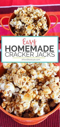 Don't let movie night pass you buy without trying this Easy Homemade Cracker Jacks Recipe. They could be better than the original! #recipes #movienight #snacks Easy Homemade Crackers, Game Night Food, Homemade Crackers, Cracker Jack, Thrifty Thursday, Movie Snacks, Cracker Jacks, Popcorn Recipes, Mouthwatering Recipes