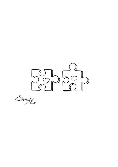 Puzzle Piece Tattoo Matching, Matching Puzzle Piece Tattoos Couple, Matching Puzzle Tattoo, Matching Puzzle Piece Tattoos Best Friends, Jigsaw Piece Tattoo, Puzzle Couple Tattoo, Puzzle Piece Tattoo Outline, Puzzle Piece Tattoo Couples, Puzzle Heart Tattoo