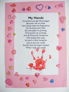 My Hands printable version Handprint Poem, Footprint Crafts, Handprint Crafts, Daycare Crafts, Handprint Art, Fathers Day Crafts, Mom Day, Childrens Crafts, Mothers Day Crafts