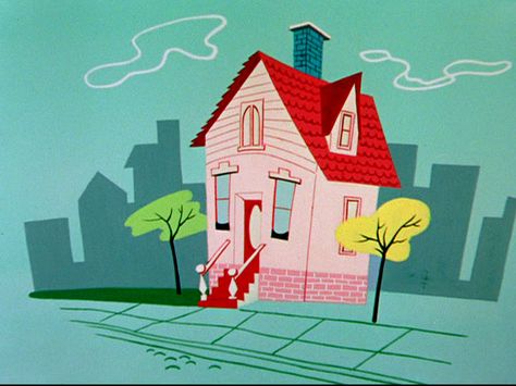 Tralfaz: Red Riding Hoodwinked Backgrounds Chuck Jones Backgrounds, Maurice Noble Backgrounds, Maurice Noble, Upa Style, Background House, Fritz The Cat, Chuck Jones, Bg Design, Mid Century Illustration