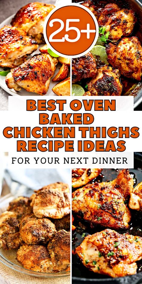 Chicken Thighs Skin On Bone In, Oven Baked Chicken Thighs Bone In, Bone In Chicken Thighs Recipes Oven, Oven Baked Boneless Chicken Thighs, Baked Chicken Thighs Bone In, Baked Chicken Thighs Recipes, Baked Skinless Chicken Thighs, Best Baked Chicken Thighs, Honey Soy Chicken Thighs