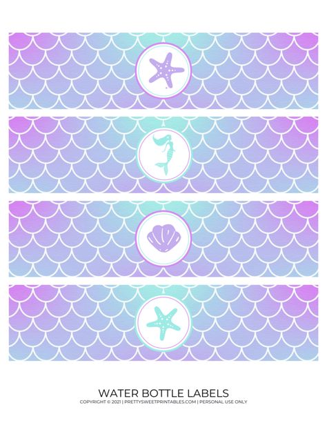 Mermaid Birthday Printables, Mermaid Birthday Party Decorations Diy, Mermaid Party Printables, Tinkerbell Party Theme, Mermaid Happy Birthday, Mermaid Cupcake Toppers, Mermaid Party Supplies, Mermaid Birthday Party Decorations, Mermaid Theme Birthday Party