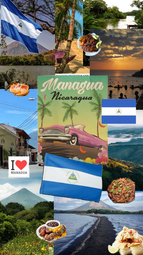 #collage #aesthetic #country #travel #viralpost #Nicaragua #NorthAmerica #Baho #Managua Nicaragua Aesthetic, Finland Trip, Aesthetic Country, North And South America, Travel Board, Beautiful Places To Travel, Travel Inspo, Nicaragua, Dream Vacations