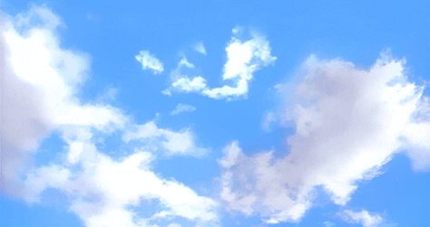 via GIPHY Blue Sky Banner Gif, Sky Banner Gif, Blue Sky Gif, Anime Sky Gif, Animated Sky, Clouds Gif, Cloud Gif, Weather Gif, Moving Clouds