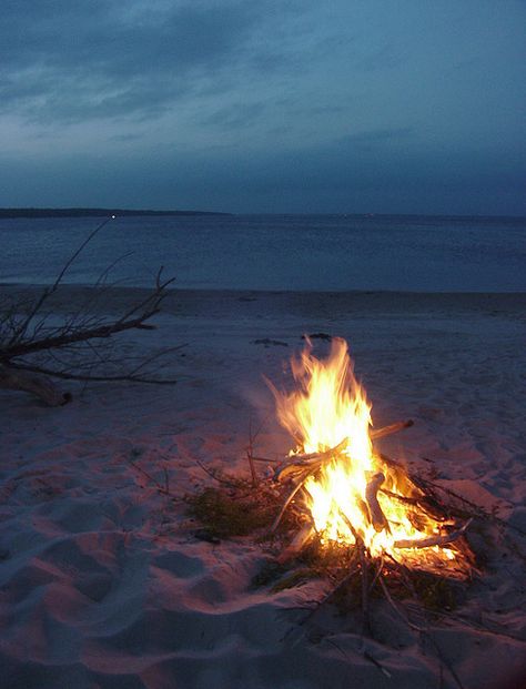 . . . .   ღTrish W ~ http://www.pinterest.com/trishw/  . . . .  #beach #bonfire #myt Beach At Night, Www Pinterest Com, A Fire, Campfire, At Night, The Beach, Water, Photography