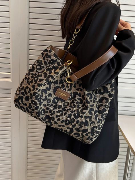 Leopard Print Tote, Leopard Print Bag, Chic Pattern, Tote Bag Pattern, Leopard Pattern, Shoulder Tote Bag, Shopper Bag, Print Tote, Printed Tote Bags