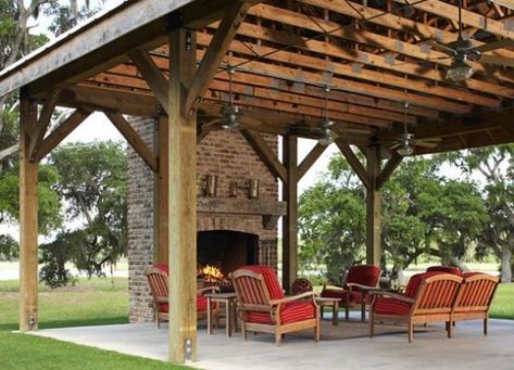 outdoor entertaining - party pavillion Carport Farmhouse, Storage Pavilion, Party Pavillion, Outdoor Pavillion, Outdoor Pavilion, Party Barn, Outside Living, Outdoor Living Areas, Outdoor Fireplace