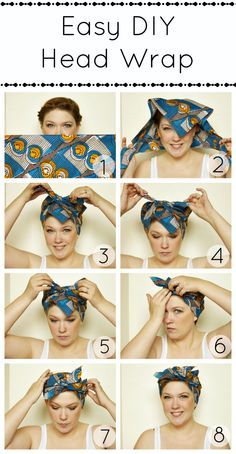 Alida Makes: Easy DIY head wrap. Ah-ha! I always wondered how to do this. www.howtohome.biz for more interesting DIY pins and idea's. Follow and share! Ways To Wear Bandanas, Hair Wrap Scarf, Hair Scarf Styles, Mode Turban, Head Scarf Styles, Hair 2018, Bandana Hairstyles, Hair Wraps, Short Haircut