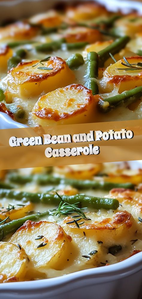 Green Bean and Potato Casserole Potatoes Carrots Green Beans, Green Beans And Potatoes Stove Top, Green Beans And Potatoes Crockpot, Green Bean And Potato Casserole, Green Bean Potato Casserole, Dinner Ideas Healthy Easy, Classy Dinner Outfits, Creamy Green Beans, Best Green Bean Casserole