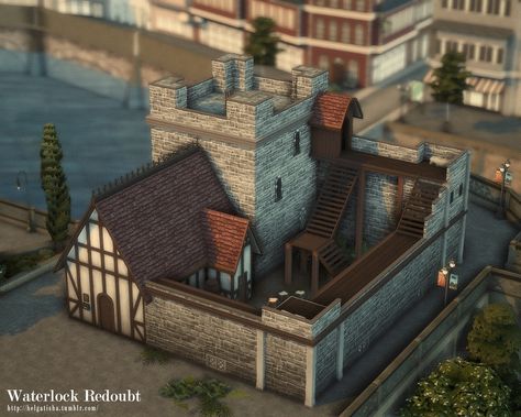 Medieval House Floor Plan, Sims 4 Castle, Sims Garden, 1800s House, Ts4 Builds, Mini Castle, Sims 4 Cottage, Lotes The Sims 4, Sims Download