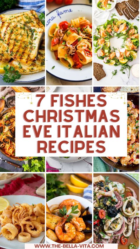 Italian Christmas Eve Dinner, Italian Fish Recipes, Italian Christmas Dinner, Christmas Fruit Salad, Christmas Eve Meal, Winter Flavors, Feast Of The Seven Fishes, Italian Seafood, Italian Christmas Recipes