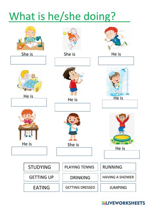 Present Progressive Worksheet For Kids, Verb Ing Worksheet, Present Continuous Worksheet For Kids, Action Verbs Activities, Present Simple Worksheet, Esl Worksheets For Beginners, Present Continuous Worksheet, Free Cv Template Word, Darwin Evolution