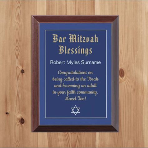 Bar Mitzvah Blessings custom gift Plaque - Bar Mitzvah Gifts Jewish Boy, Teen Gifts, Cool Gifts For Teens, Mazel Tov, Shop Bar, Teen Boy, Torah, Best Wishes, Bar Mitzvah