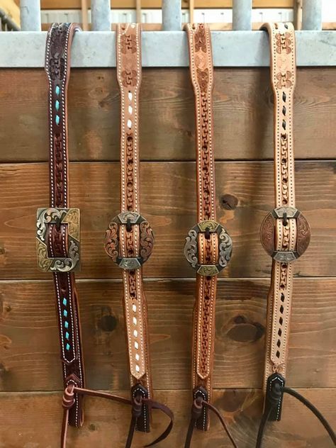 Tooled Leather Headstall, Ranch Horse Tack, Split Ear Headstall, Tooled Headstall, Halters For Horses, Barrel Racing Tack Sets, Leather Horse Tack, Headstalls For Horses, Western Headstall