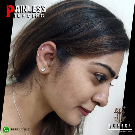 Helix Piercing Piercings have a power and magic of their own. They decorate the body, but also enhance the soul. #painlesspiercing #Painless #earpiercing #earpiercingideas #piercingideas #easyprocess #hygienic #lobe #lobepiercing #earpiercingnearme #helixpiercing #merakitattooindia #bodypiercers #piercingstudio #safetyfirst #safe #safepiercing #vastrapur #ahmedabad #Gujarat #india Contact us to book your appointment Call/Whatsapp : 9099555058 Helix Piercing Indian, Piercing Studio, Lobe Piercing, Face Images, Helix Piercing, Book Your Appointment, Call Whatsapp, Ahmedabad, Helix