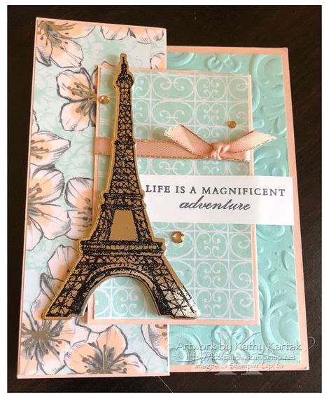 Paris Cards, Tower Card, Parisian Beauty, Stamping Up Cards, Party Card, Stamping Up, Cool Cards, Delaware, Homemade Cards