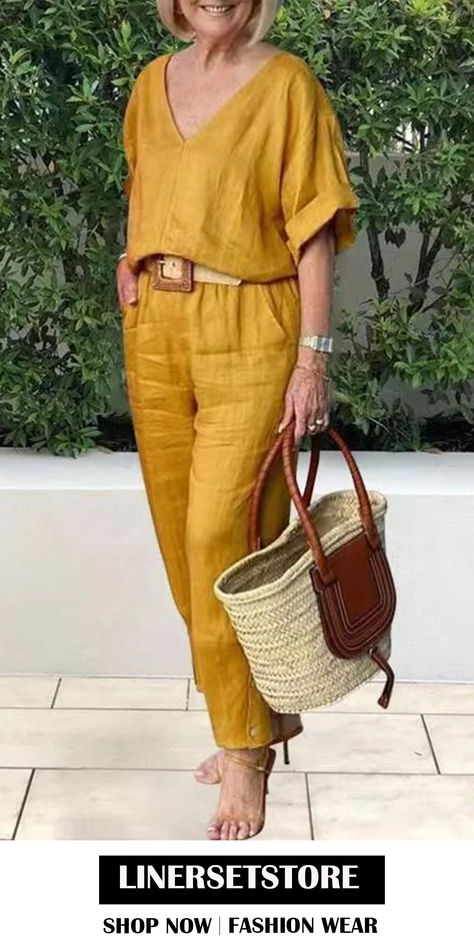 Get this trend outfit for new season!😎😍 Click to order>>> 🎊 Auto Discount: ⚡Buy 1 GET 2nd 20% off ⚡Buy 2 GET 3rd 30% off ⚡Buy 3 GET 4th 50% off ⚡Buy 4 GET 5th 80% off ⚡Buy 5 GET 6th FREE Womens Casual Suits, Over 60 Fashion, Linen Fashion, Black Prom, 60 Fashion, Short Prom, Casual Work Outfits, Casual Suit, Dresses Short