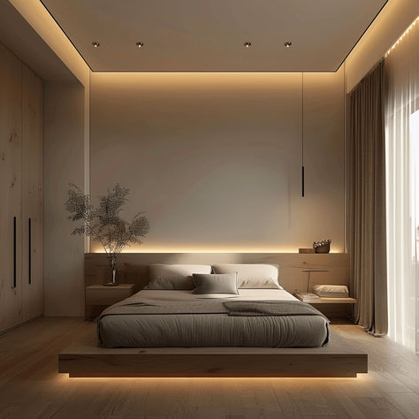 55 Minimalist Bedroom Ideas That Will Instantly Calm Your Mind - Edward George Woodworking Hacks, Modern Luxury Bedroom, Bedroom Wall Designs, Bedroom False Ceiling Design, Wall Designs, Bedroom Bed Design, 아파트 인테리어, Elegant Bedroom, Bedroom Headboard