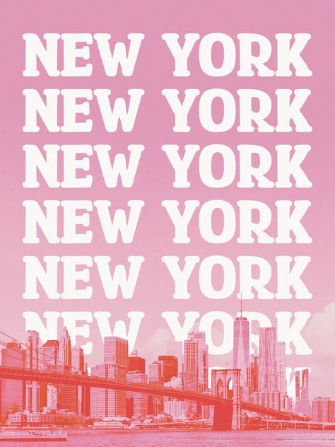 New York Pink Print / Digital Download - Etsy Pink And White Prints, Pink Pictures For Wall, Poster Prints Aesthetic Pink, Pink Poster Prints, Pink Wall Prints, New York Prints, Aesthetic Names For Instagram, City Wallpapers, Pink New York