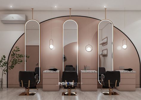 Barbershop Design Interior, Salon Interior Design Ideas, Salon Design Ideas, Beauty Salon Interior Design, Salon Mirrors, Modern Spa, Spa Room Decor, Beauty Salon Furniture, Spa Interior Design