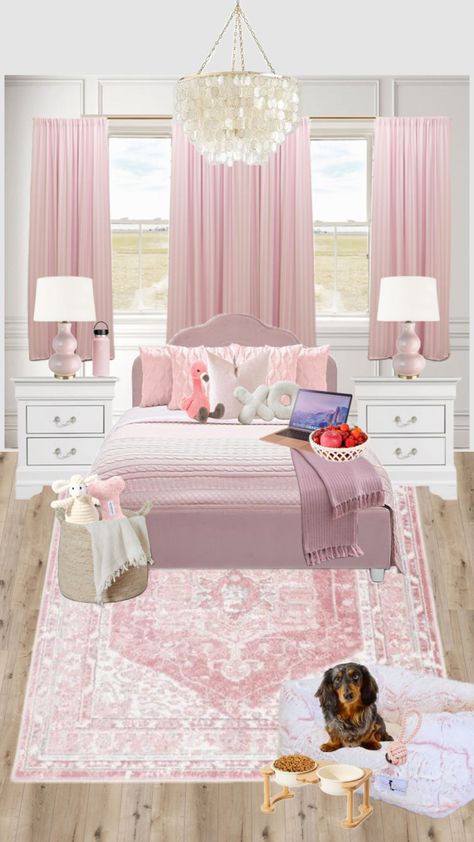 #preepy #fyp #pink #aesthtic #dog Dorm Life, Preppy Room Decor, Preppy Room, Teen Bedroom Decor, Pink Bedroom, Teen Bedroom, Dream Rooms, Apartment Room, Home N Decor