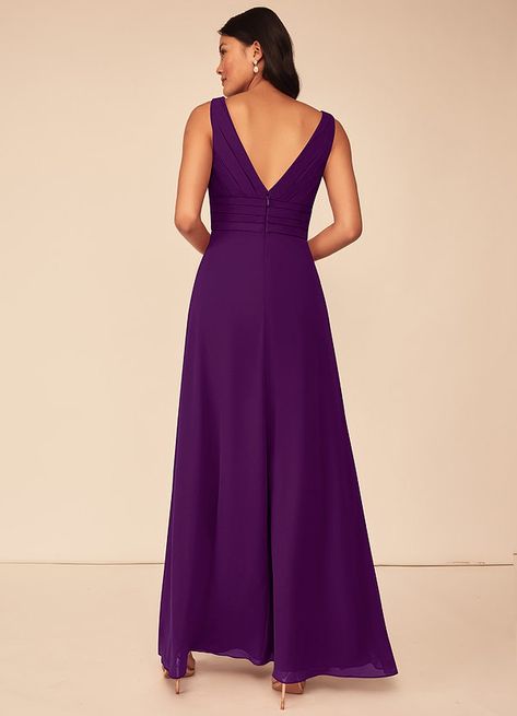 Azazie Ankle Length Dresses, Bridesmaid Dresses Ankle Length, Grape Dress, Popular Bridesmaid Dresses, Bridesmaid Dresses Azazie, Maternity Bridesmaid Dresses, Bridesmaid Colors, Floor Length Chiffon Bridesmaid Dresses, Plus Size Bridesmaid