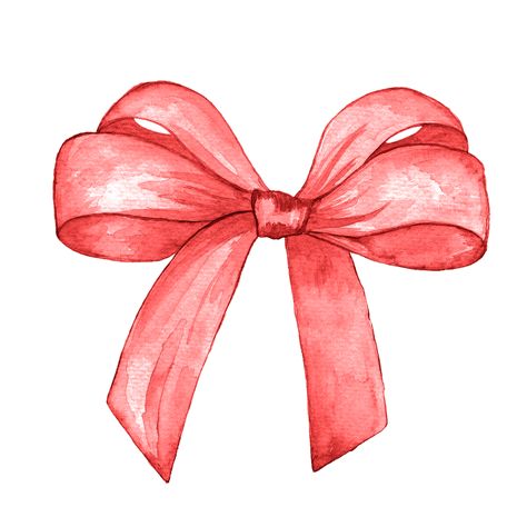 Red Bow Drawing, Croquette Art, Christmas Bow Drawing, Red Bow Aesthetic, Valentines Day Icons, Watercolor Bow, Bow Drawing, Bow Art, Bow Clipart