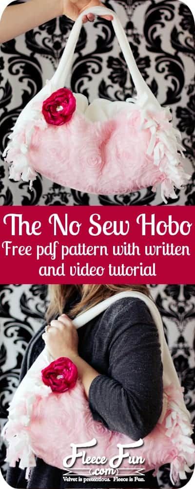 This no sew hobo purse is a snap to make. You can make a functional hobo purse that requires no sewing! no sew purse tutorial.  This is a great project for a child that likes crafting or sewing. Sew Purse, Ikea Bags, Fleece Bag, Fleece Crafts, Sew Crafts, Fleece Projects, Diy Christmas Presents, Sewing Fleece, Purse Tutorial