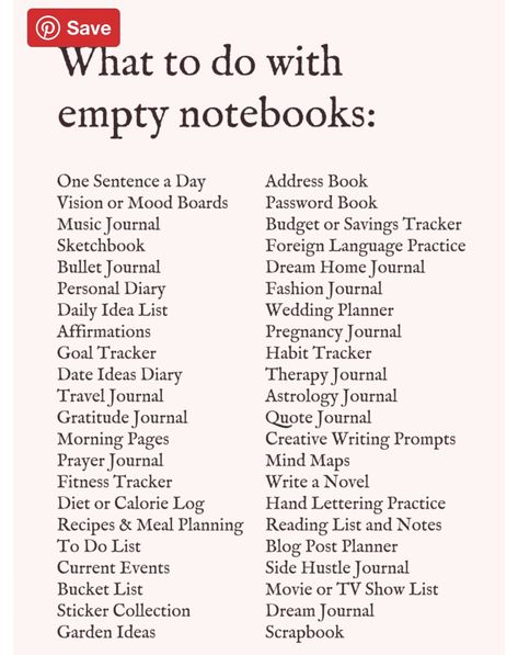 Journal Checklist Ideas, Memorial Journal Ideas, Types Of Journals To Keep Ideas, Different Types Of Journals To Keep, Journaling Lists Ideas, Journaling Layout Ideas, Everyday Journal Ideas, Journal Lists Ideas, Journal Organization Ideas