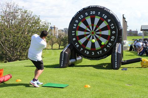 Golf Range Ideas, Golf Course Event Ideas, Golf Day Ideas Corporate, Golf Themed Games, Golf Fundraiser Games, Corporate Golf Event, Golf Event Ideas, Golf Games Tournament Fun, Golf Day Ideas