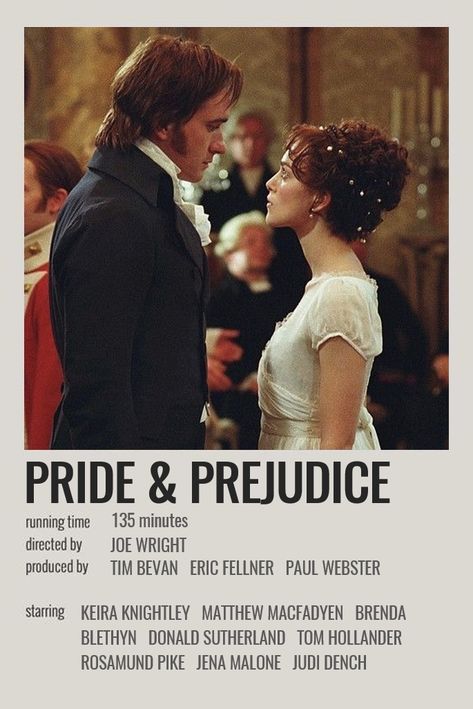 Halloween Costume Movie, Pride & Prejudice Movie, Quote Movie, جوني ديب, Pride And Prejudice 2005, Iconic Movie Posters, Movie Card, Girly Movies, Film Posters Minimalist