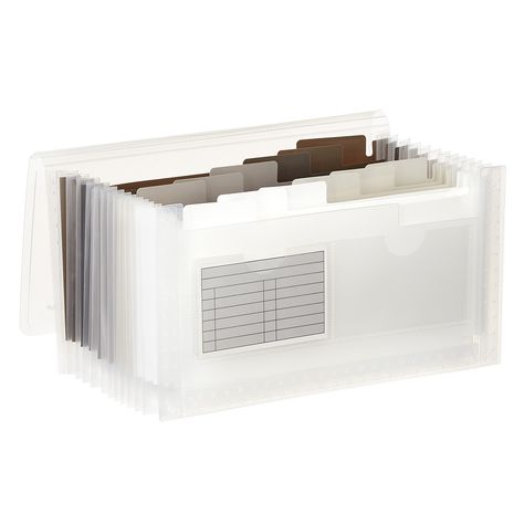 13-Pocket Accordion Expanding Receipt & Coupon Organizer | The Container Store Hobby Storage, Receipt Organization, File Boxes, Coupon Organizer, Filing Cabinets, Blank Labels, Office Paper, Office Crafts, The Container Store