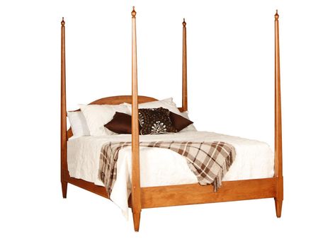 Pencil Post Bed, Country Style Bed, Queen Bed Dimensions, Post Bed, Country Style Bedroom, Three Drawer Nightstand, Quarter Sawn White Oak, Bed Dimensions, Poster Bed