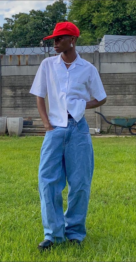 Baggy Dress Shirt Outfit Men, Outfit Ideas Masc, Softboy Style, Baggy Outfits Men, Baggy Tshirt Outfit, Baggie Jeans Outfit, Guys Fits, Fashion Men Streetwear, Street Fashion Men