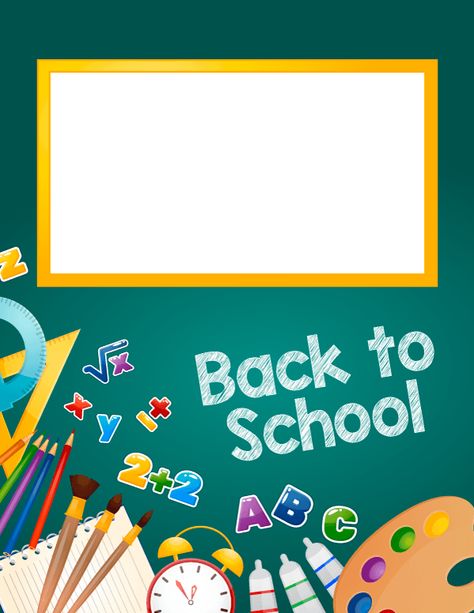 Free printable "Back to School" binder cover template. Download the cover in JPG or PDF format at http://bindercovers.net/download/back-to-school-binder-cover/ Back To School Binder Covers, Back To School Templates Free Printable, Back To School Templates, Back To School Frame, Free Printable Binder Covers, Free School Borders, Papan Tulis Kapur, Back To School Poster, Back To School Wallpaper