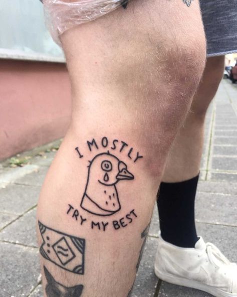 Dumbest Tattoos, Black Flash Tattoos, Pigeon Tattoo, Truck Tattoo, Learn To Tattoo, Woodcut Tattoo, Forearm Band Tattoos, Funky Tattoos, Cute Little Tattoos