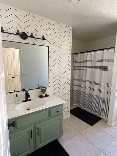 White And Sage Green Bathroom, Sage Green Bathroom, Girl Bathrooms, Bathroom Decor Apartment, Girls Bathroom, Bathroom Redo, Bathroom Update, Bathroom Inspo, Green Bathroom