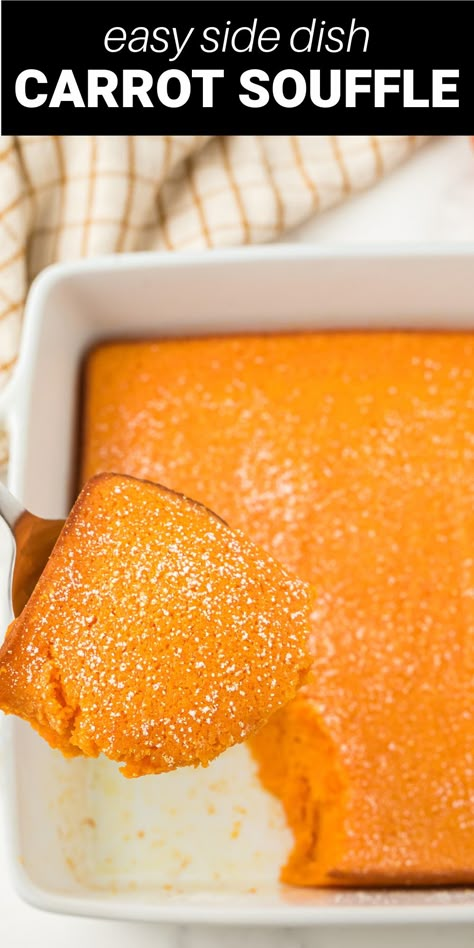 Carrot Souffle Recipe, Pureed Carrots, Carrot Recipes Side Dishes, Carrot Souffle, Canned Carrots, Souffle Recipe, Yummy Vegetable Recipes, Souffle Recipes, Candied Sweet Potatoes