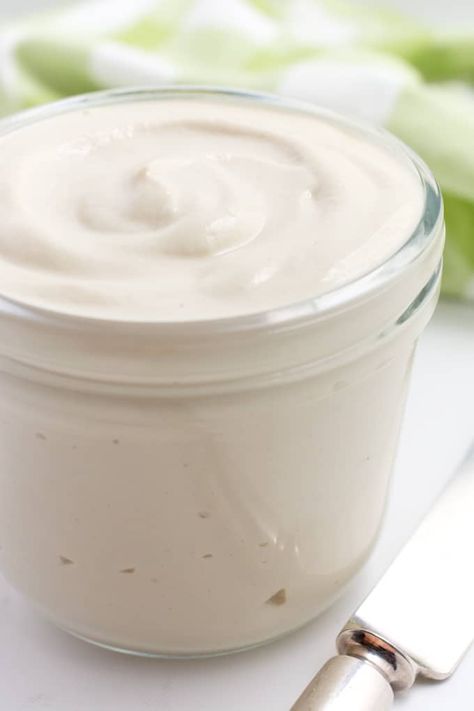 Homemade Vegan Mayo | Where You Get Your Protein Vegan Mayonaise, Diy Yogurt, Yogurt Recipe, Vegan Mayo, Sandwich Spread, Homemade Yogurt, Vegan Sandwich, Meal Prep Containers, Plain Yogurt