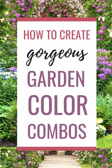 These tips for creating a beautiful landscape using different plant color combinations are awesome! Who knew the color wheel could be so helpful in coming up with a gorgeous garden design for your front yard or backyard. #fromhousetohome #gardening #colors  #gardendesign Garden Color Combinations, Front Yard Design Ideas, Garden Home Ideas, Yard Design Ideas, Yard Landscape Ideas, Garden Front Yard, Houston Garden, Front Yard Landscape, House To Home