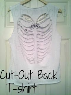 Cucire Dolce: Cut-Out Back Tshirt Diy Shirt Cutouts, Diy Clothes Easy, Cut Tshirt Diy, Cut Shirt Designs, Diy Clothes For Women, No Sew Tutu, Diy Clothes Refashion, Skirt Images, Shirt Diy