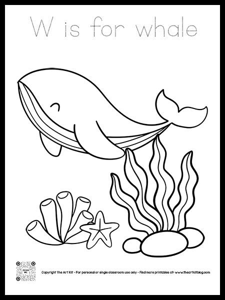 W Is For Whale, Ocean Activities Preschool, Whale Coloring, Snail And The Whale, Whale Coloring Pages, Whale Crafts, Prek Crafts, Christian Activities, Free Printable Letters